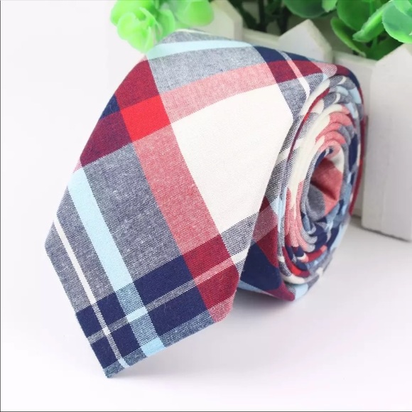 Other - Red / Blue Plaid (Easter / Spring) Tie